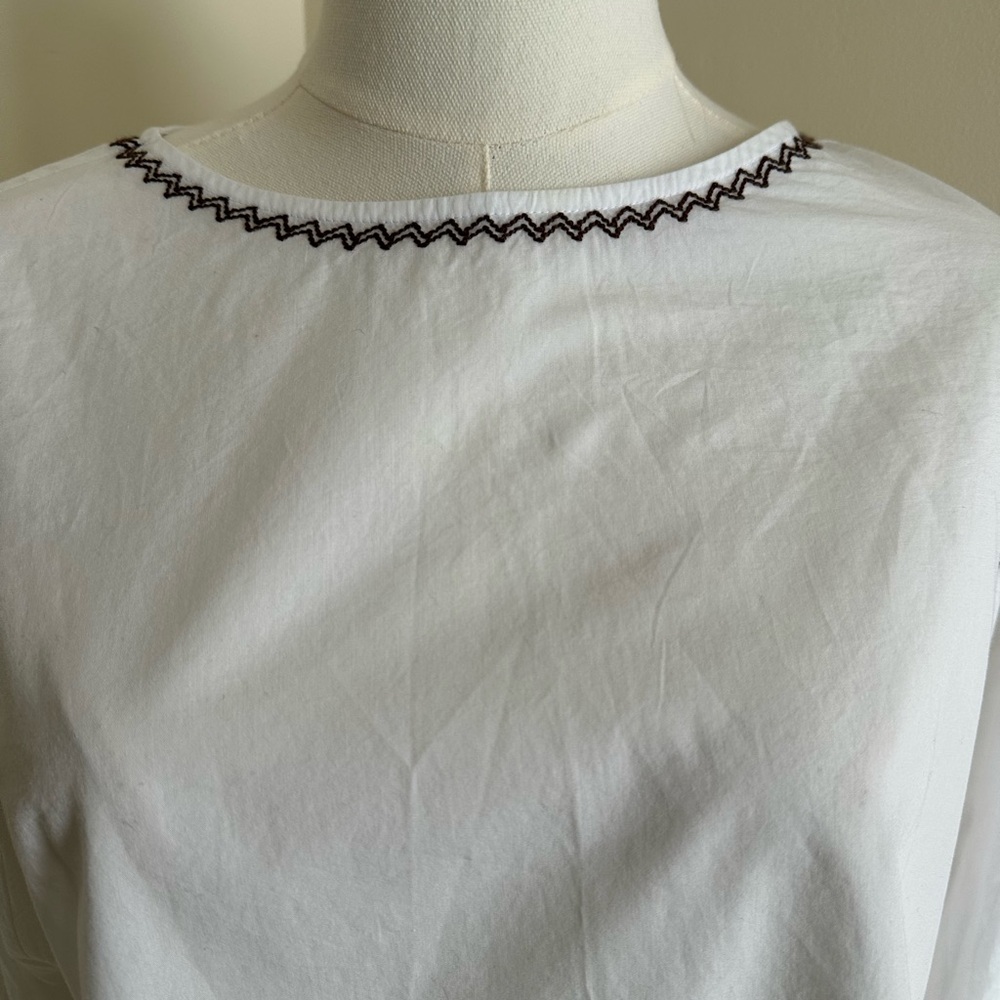 NWT Madewell Embroidered Balloon Sleeve Top- Medium - Picture 5 of 13